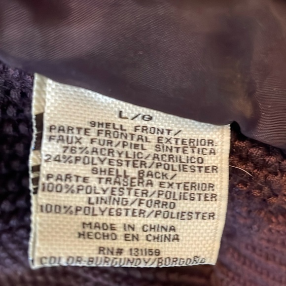 Sebby Collection Burgundy Faux Fur Front Vest -L- #0048 - Picture 11 of 14